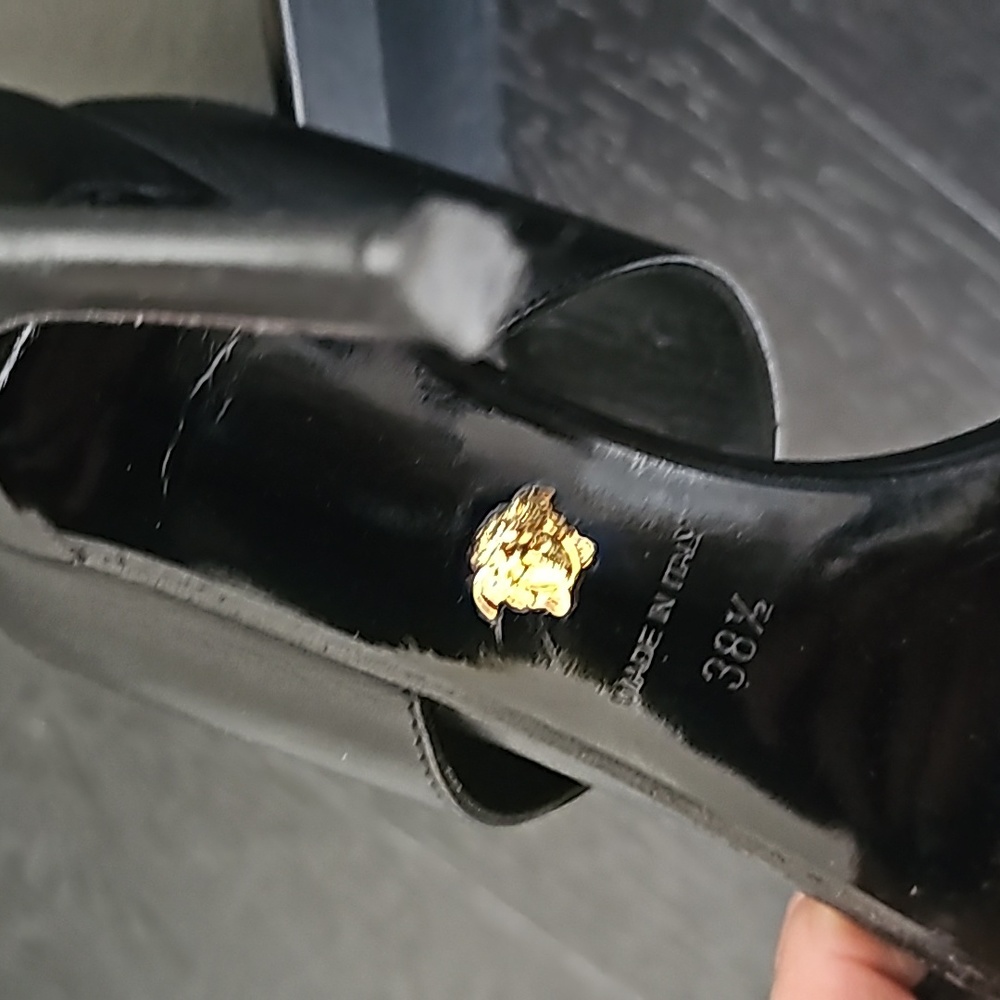 💯 Authentic Versace Virtus Heels black gold 38.5 - Picture 5 of 8